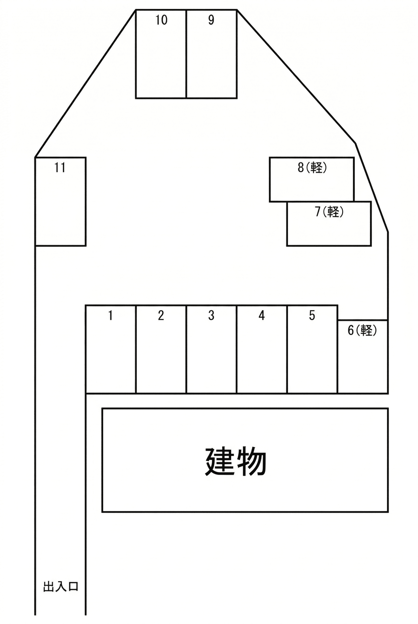 プラム書写駐車場の駐車配置図