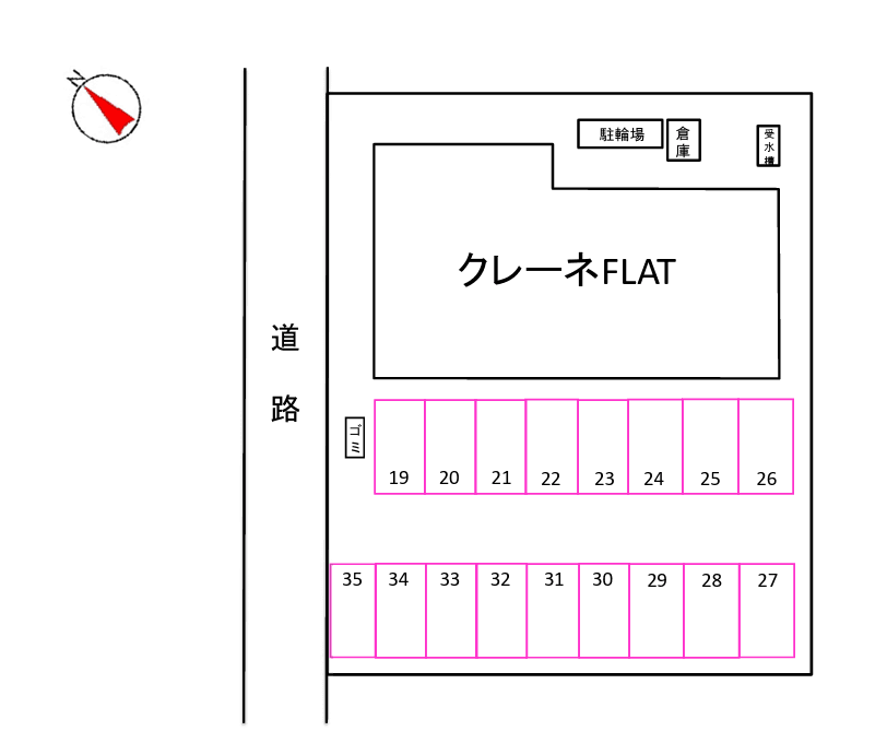 みくにや駐車場の駐車配置図