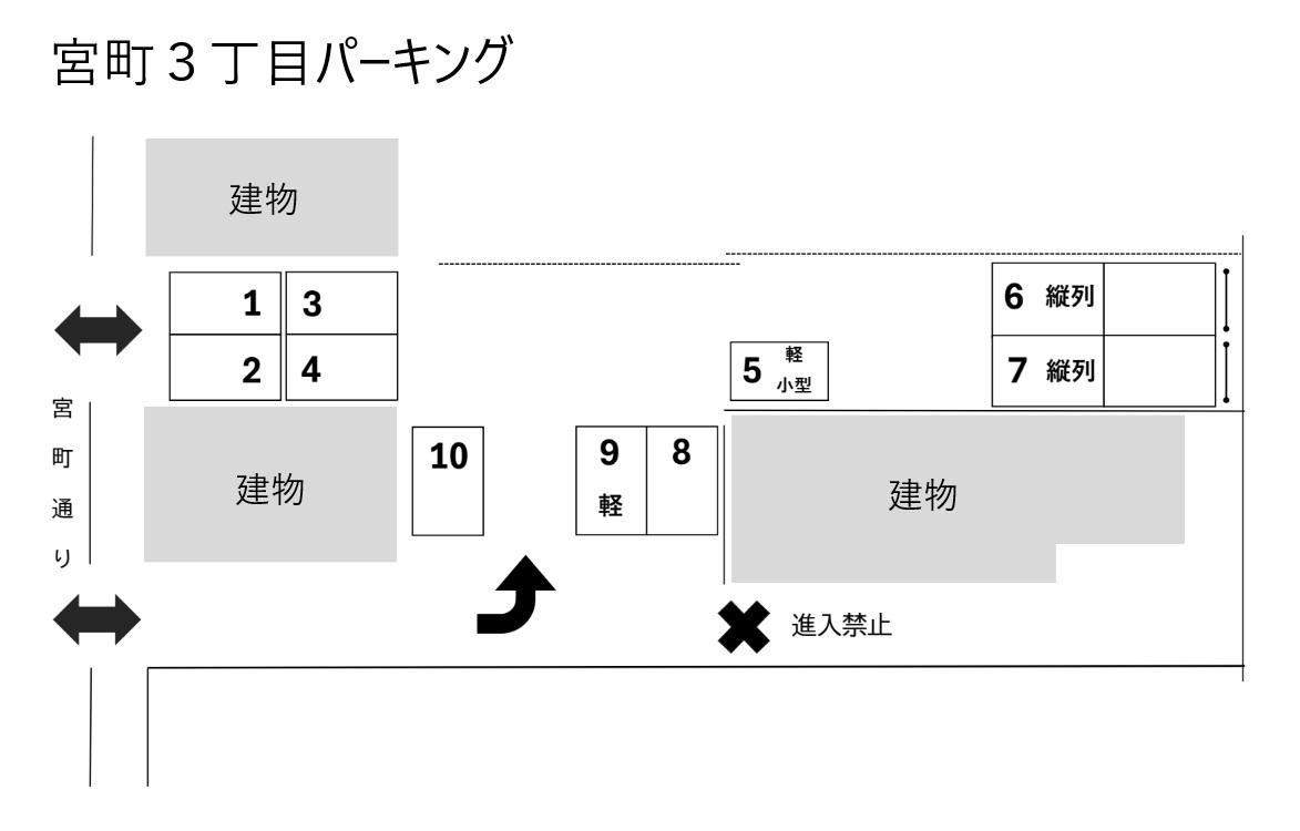 宮町３丁目パーキングの駐車配置図
