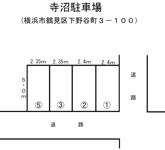 寺沼駐車場の駐車配置図