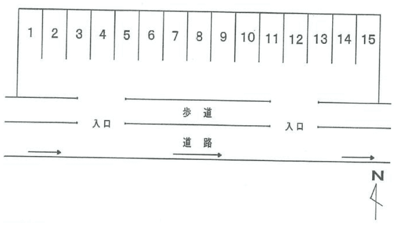 浅井駐車場第2の駐車配置図