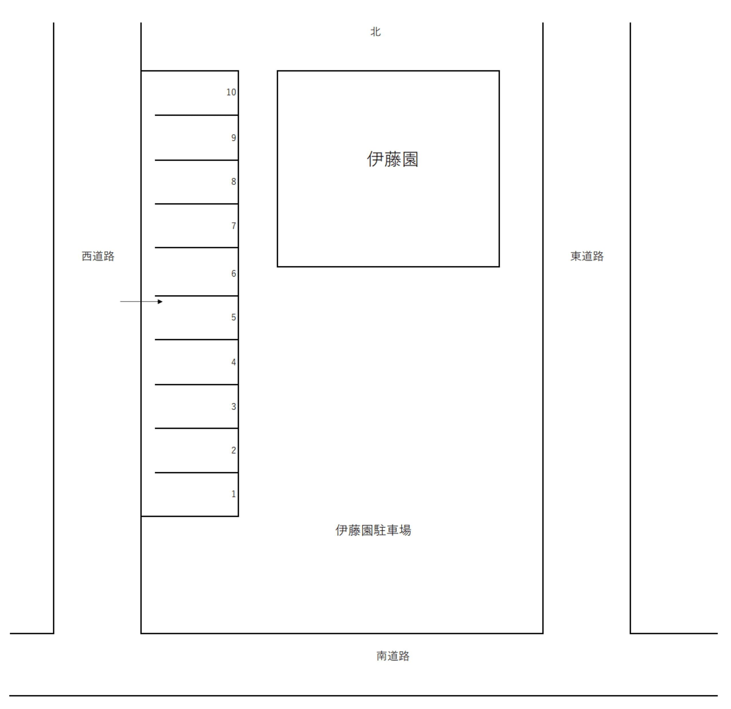 入野町9638-1駐車場の駐車配置図