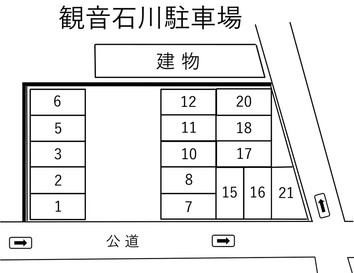 観音石川駐車場の駐車配置図