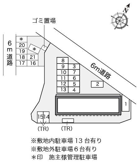内ヶ島(10218)　敷地外駐車場の駐車配置図