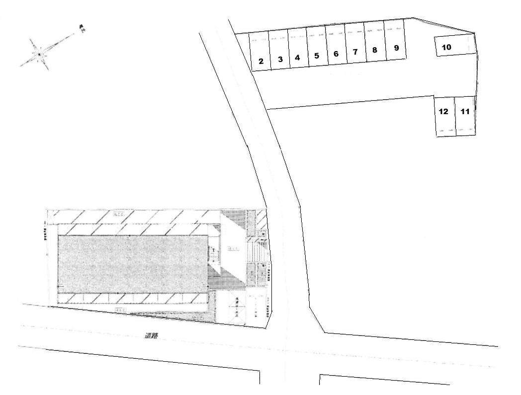 グレイス(15174)　敷地外駐車場の駐車配置図