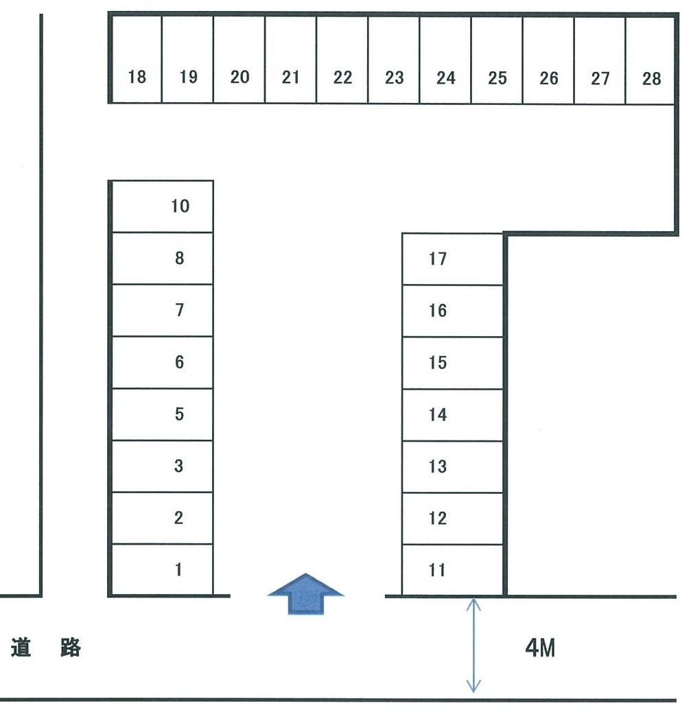 本町駐車場の駐車配置図