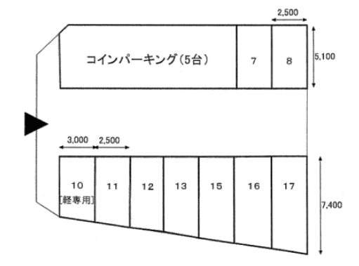 K&Yモータープールの駐車配置図