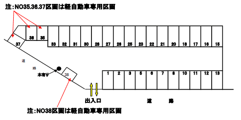 泉町4-9駐車場の駐車配置図