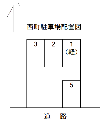 西町駐車場の駐車配置図
