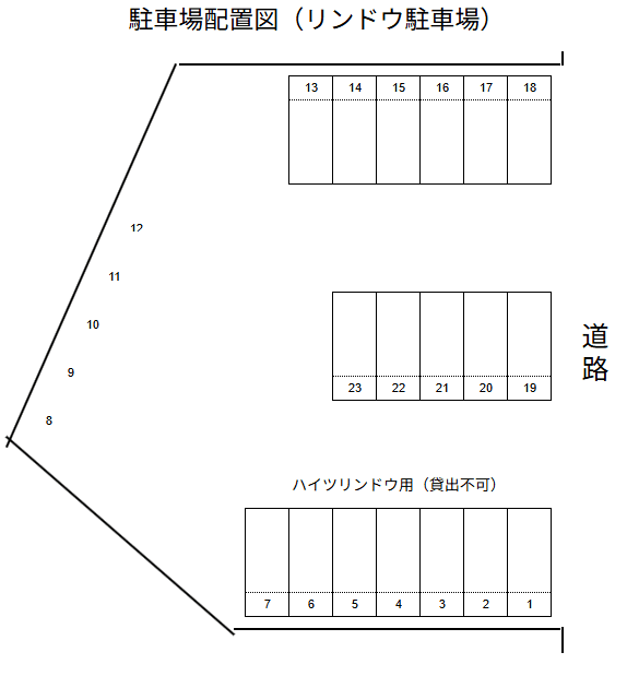 リンドウ駐車場の駐車配置図