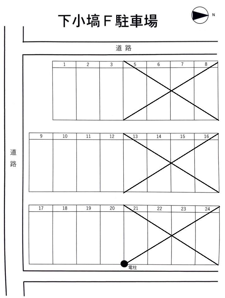 下小塙F駐車場の駐車配置図