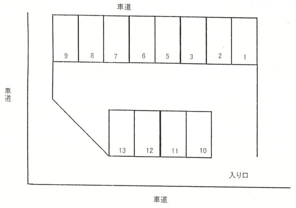 三枝月極有料駐車場の駐車配置図