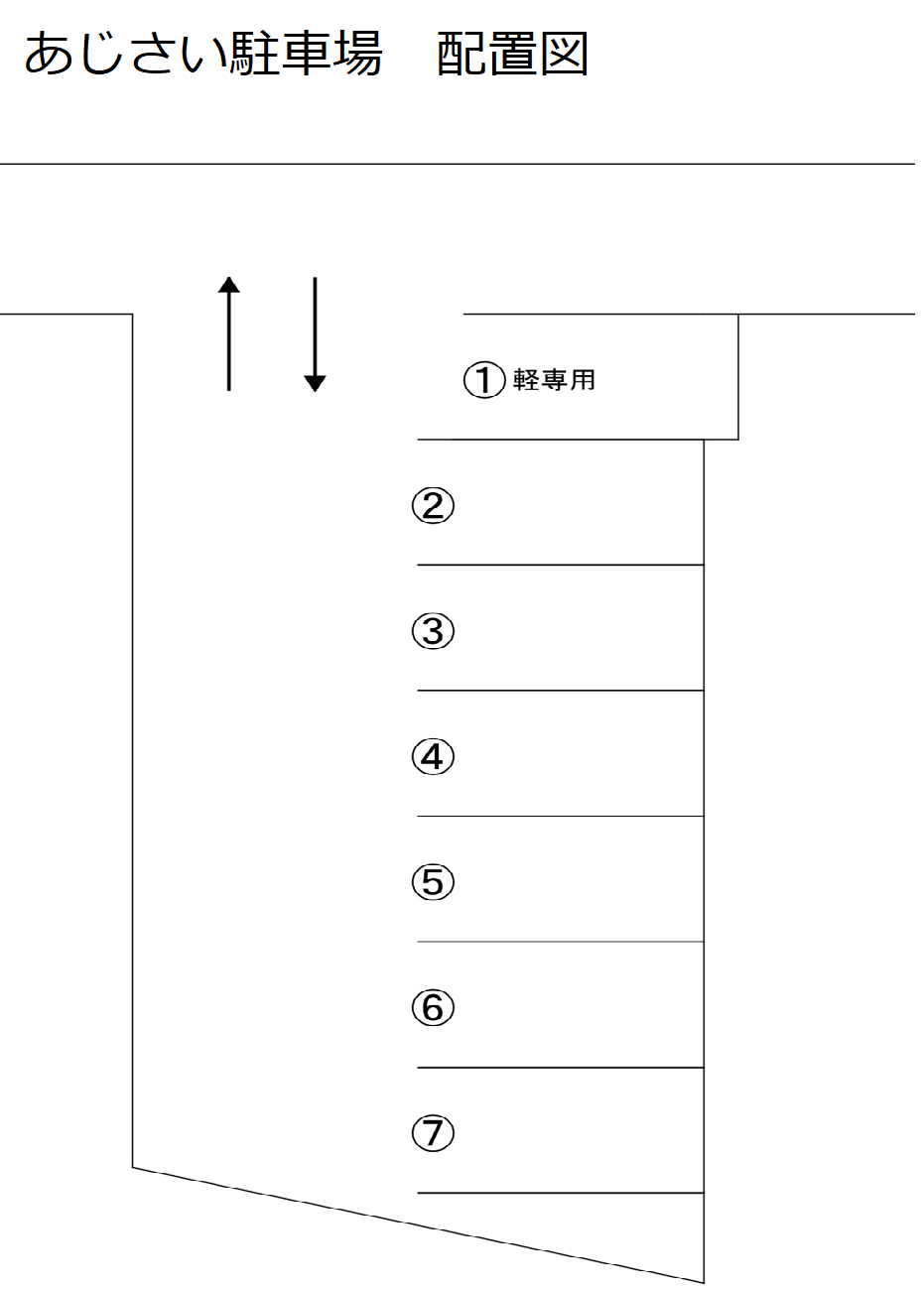 あじさい駐車場の駐車配置図