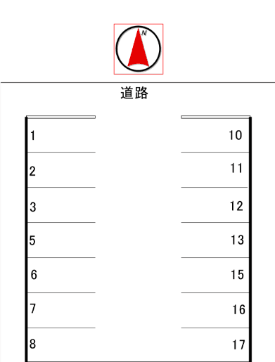 東本町駐車場の駐車配置図