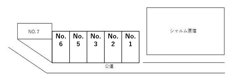 シャルム原宿の駐車配置図
