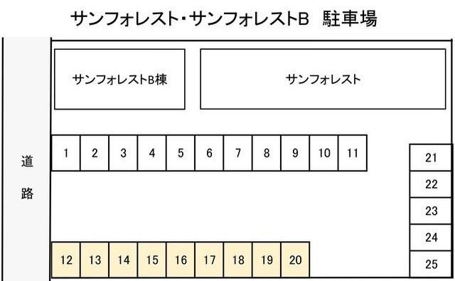 サンフォレスト駐車場の駐車配置図