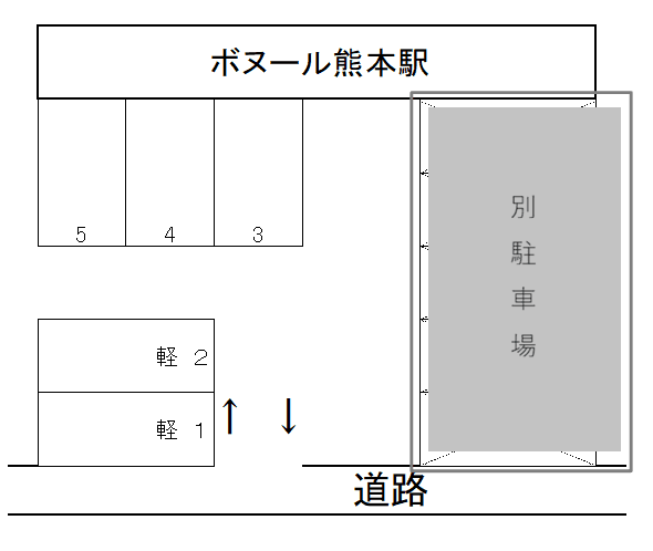 春日３丁目AKパーキングの駐車配置図