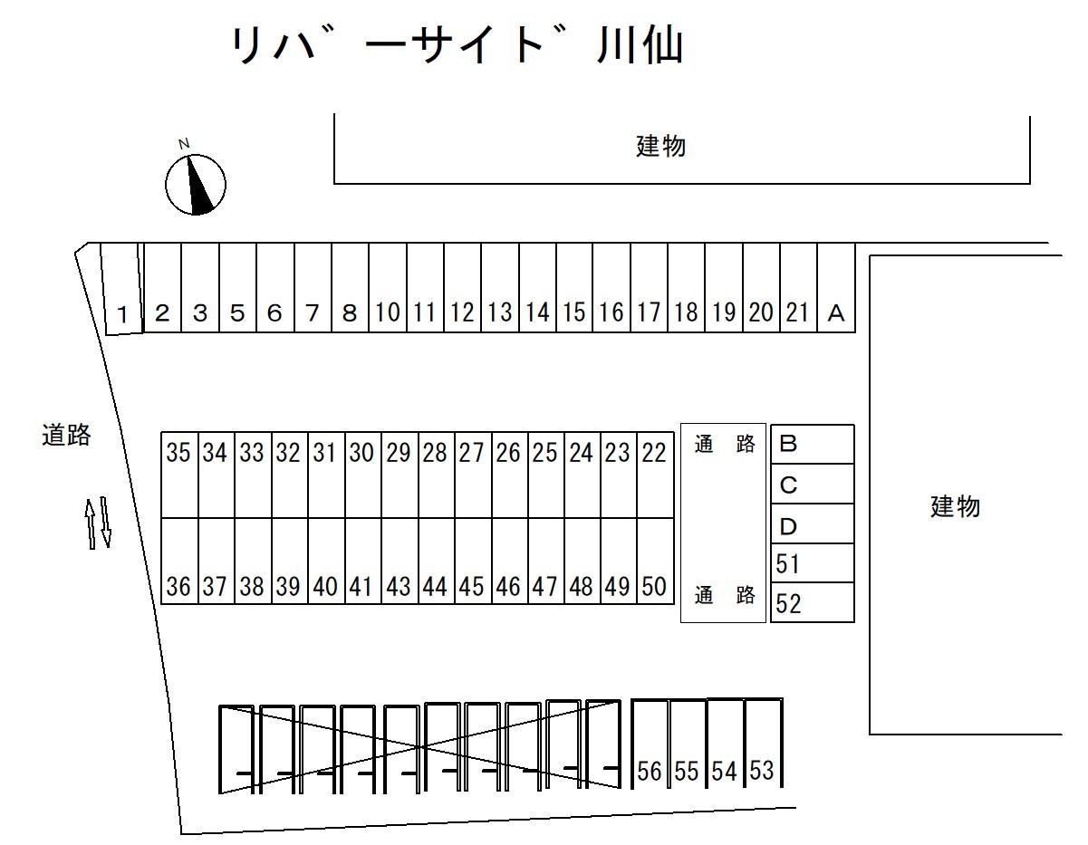 リバーサイド川仙の駐車配置図