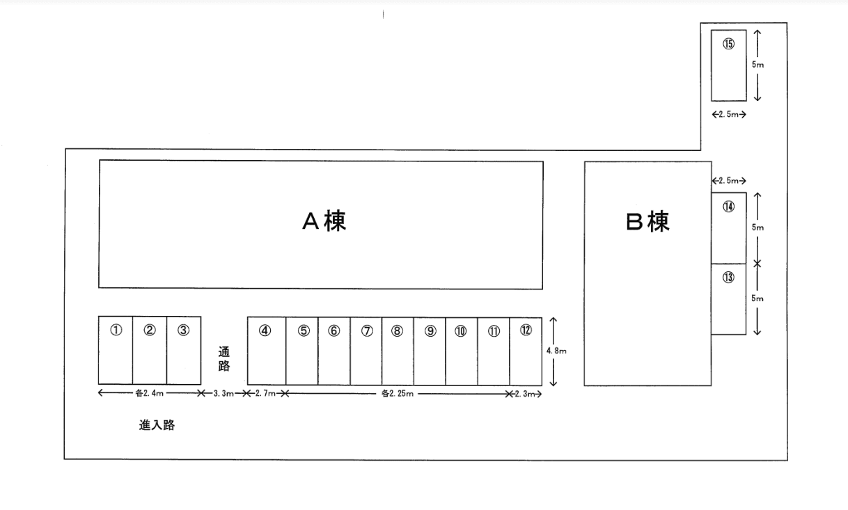 ヴェル・ドミール駐車場の駐車配置図