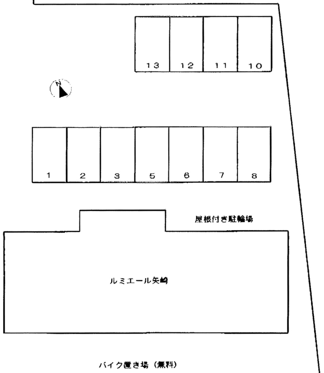 ルミエール矢崎駐車場の駐車配置図