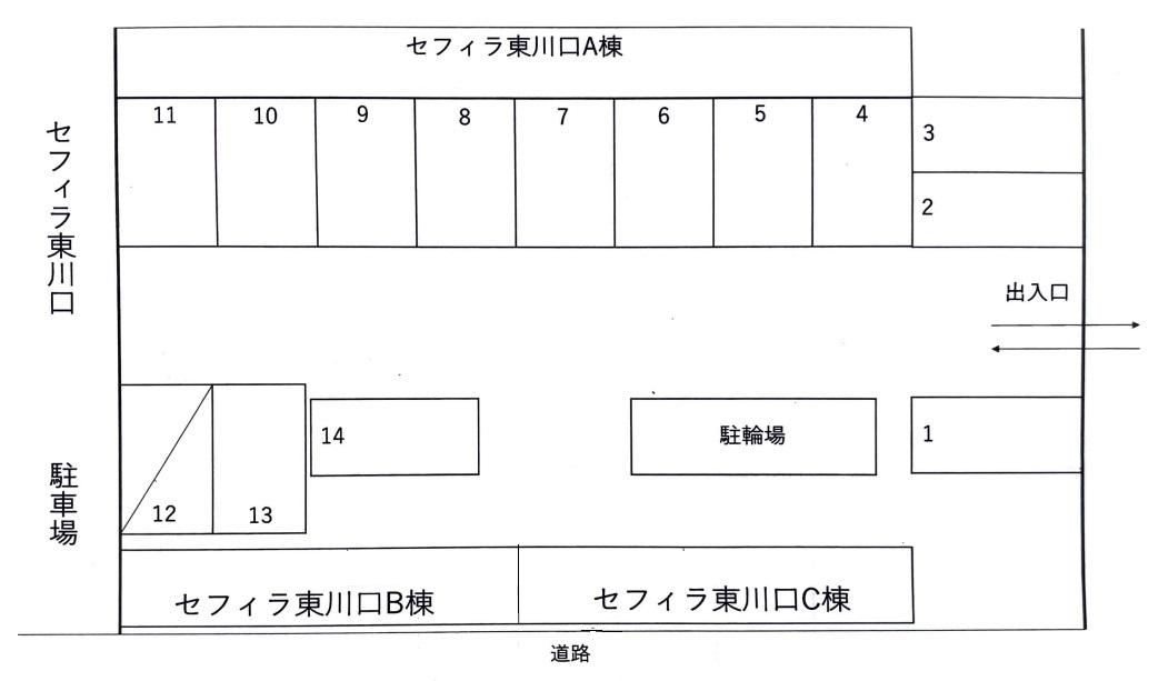 セフィラ東川口駐車場の駐車配置図