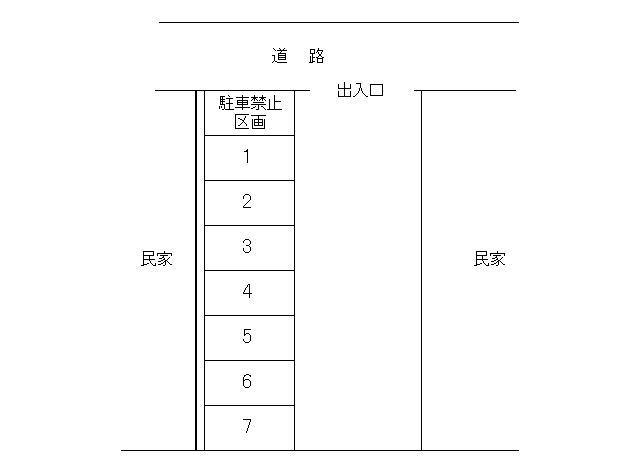 川村月極駐車場の駐車配置図