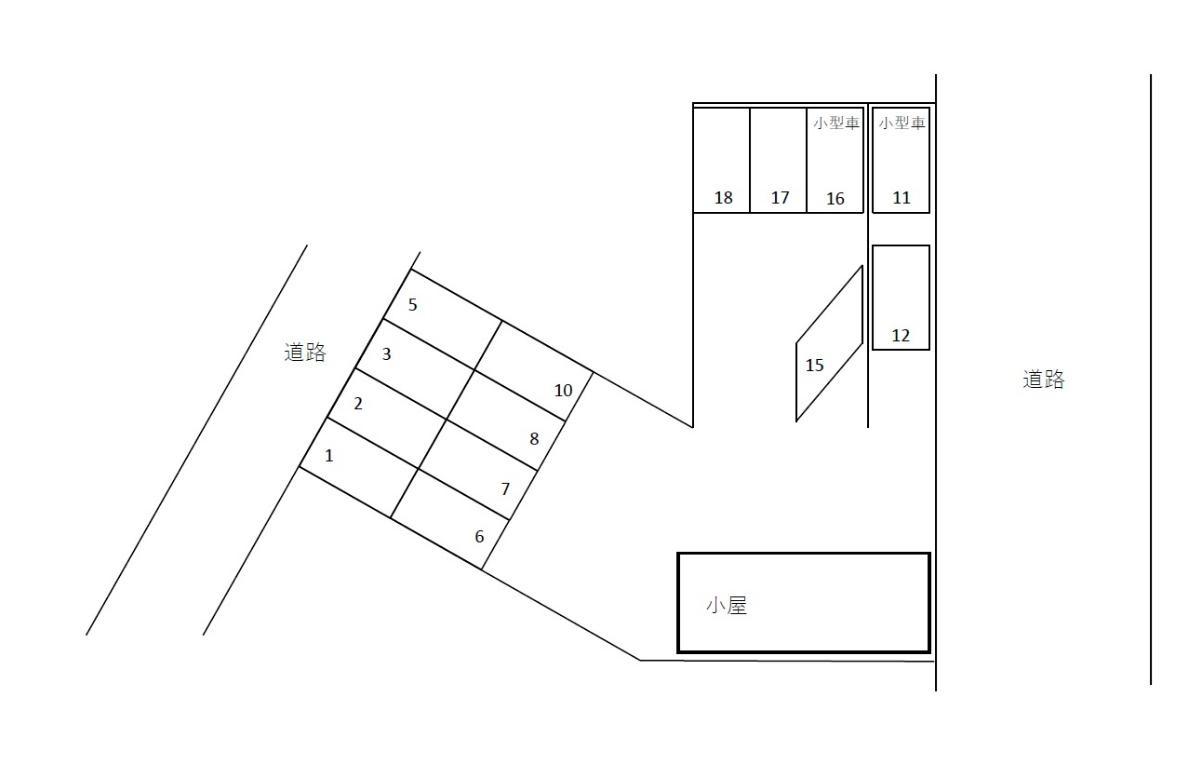 山二ツ3丁目駐車場の駐車配置図
