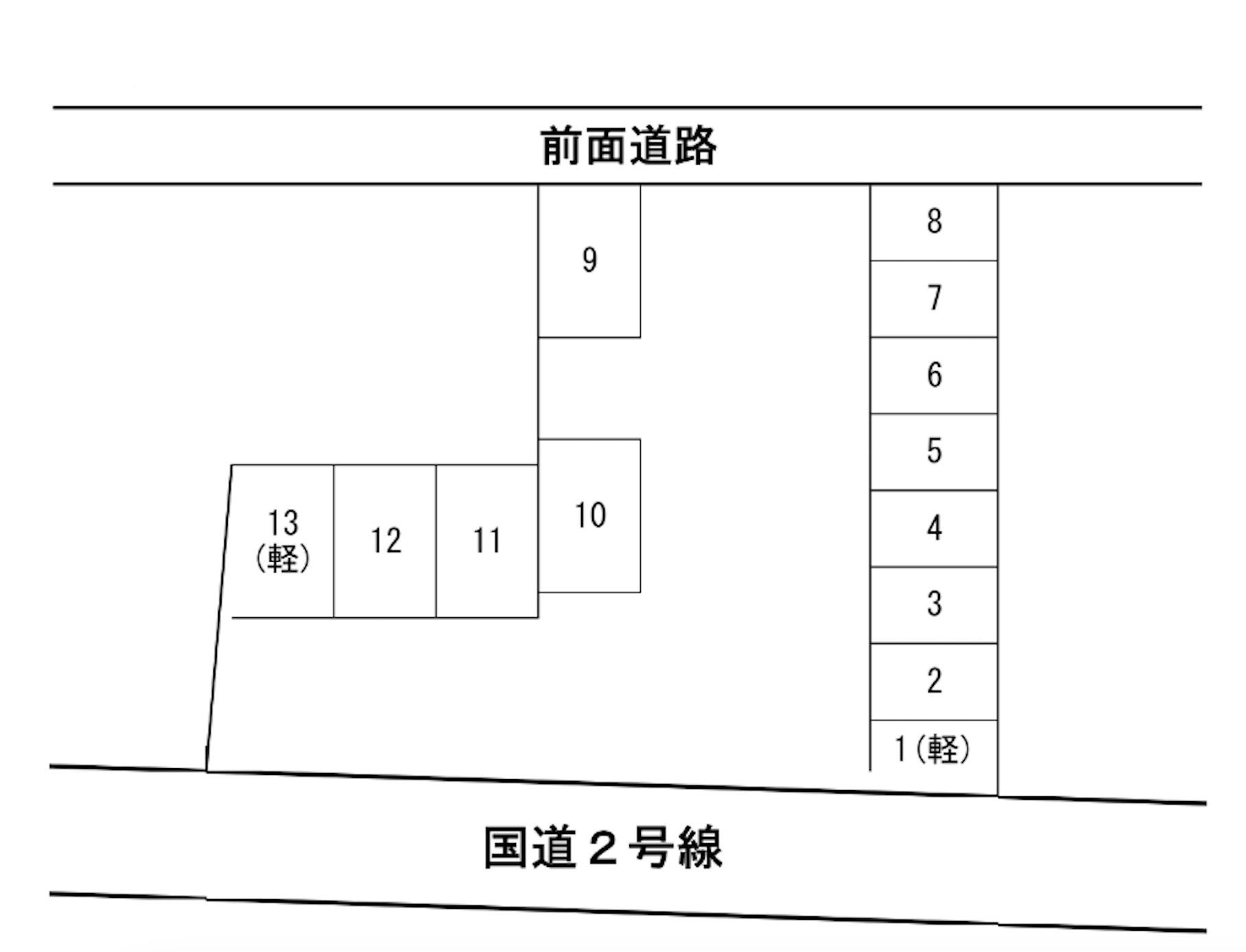 宮島口ガレージの駐車配置図