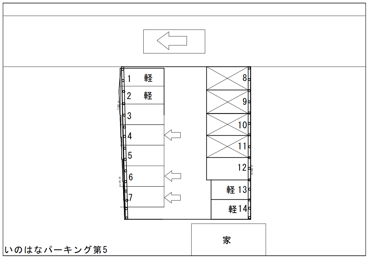 いのはなパーキング第5の駐車配置図
