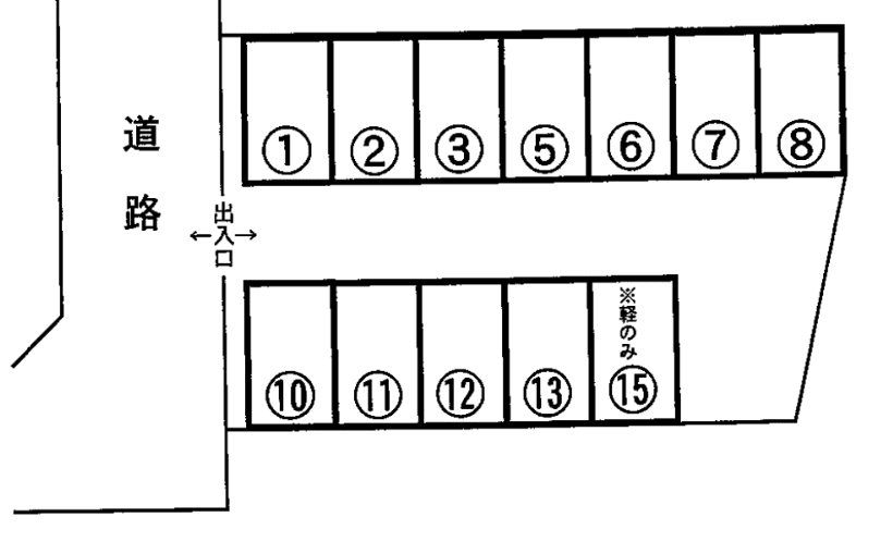 加藤（針塚）駐車場の駐車配置図