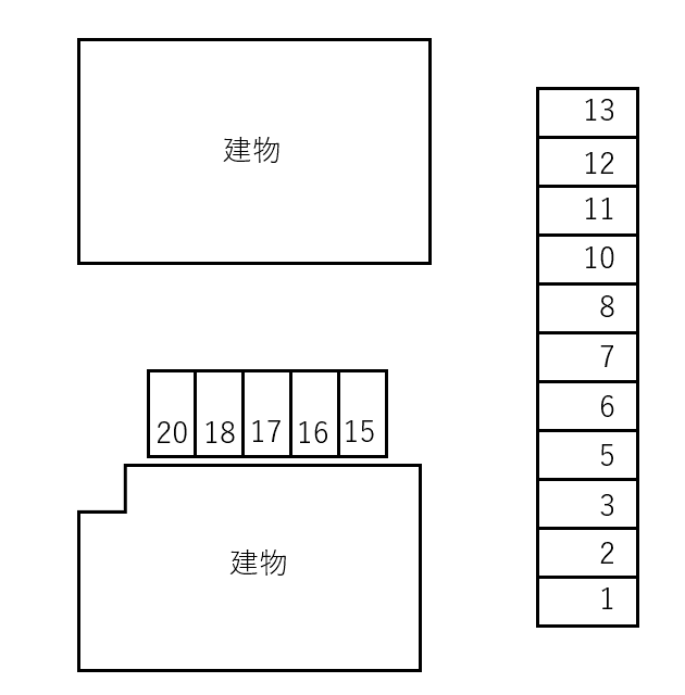 ボヌールタカノＡの駐車配置図