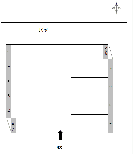 駒生町駐車場の駐車配置図
