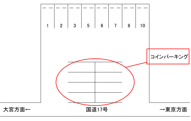 真福寺駐車場の駐車配置図