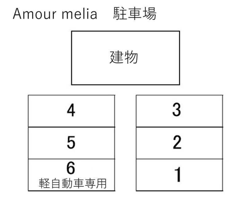 Amour melia　駐車場の駐車配置図