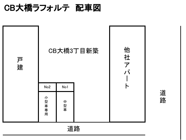 CB大橋ﾗﾌｫﾙﾃの駐車配置図