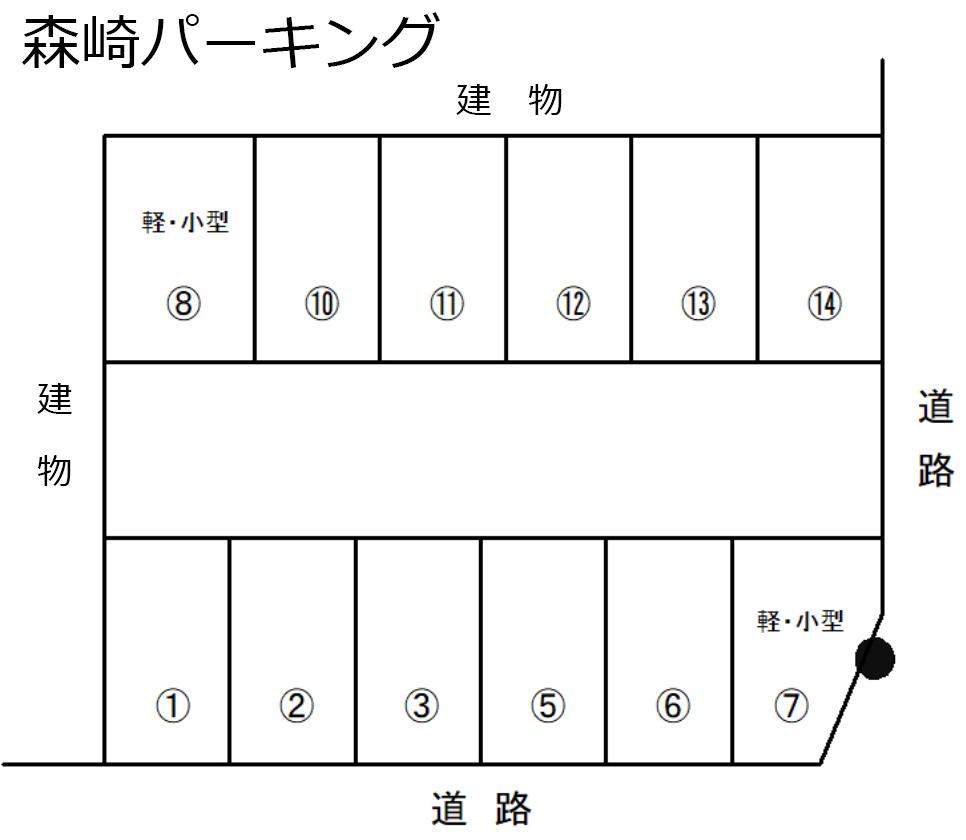 森崎パーキングの駐車配置図