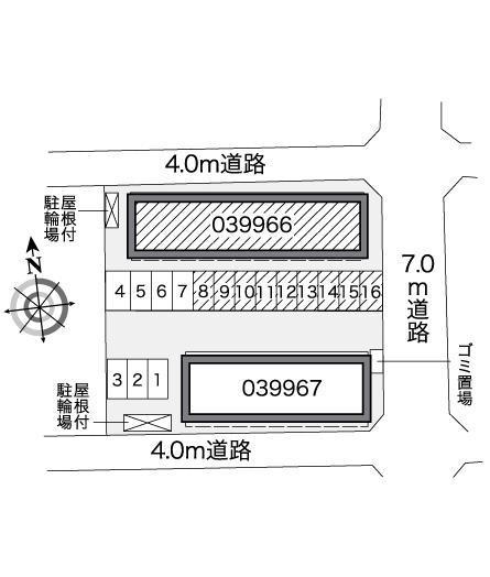 福泊Ａ(39966)の駐車配置図