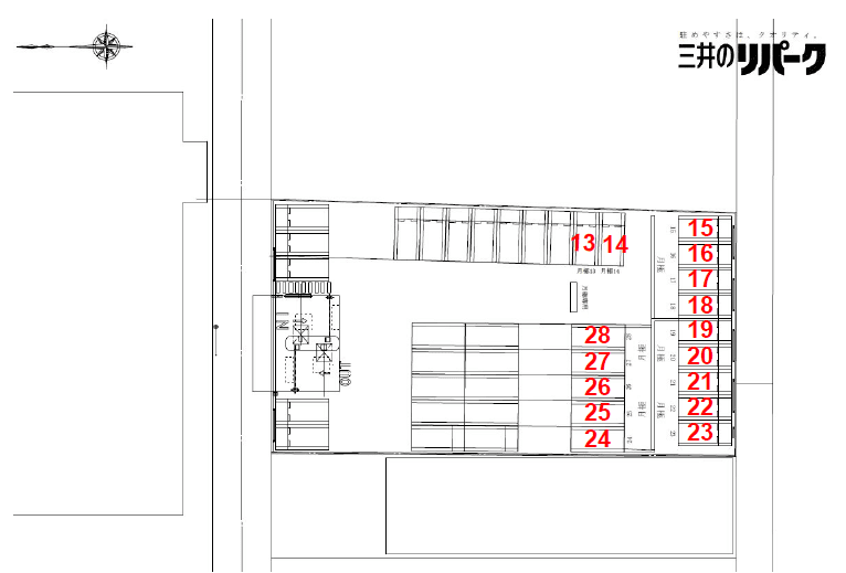 横堤４丁目第２の駐車配置図