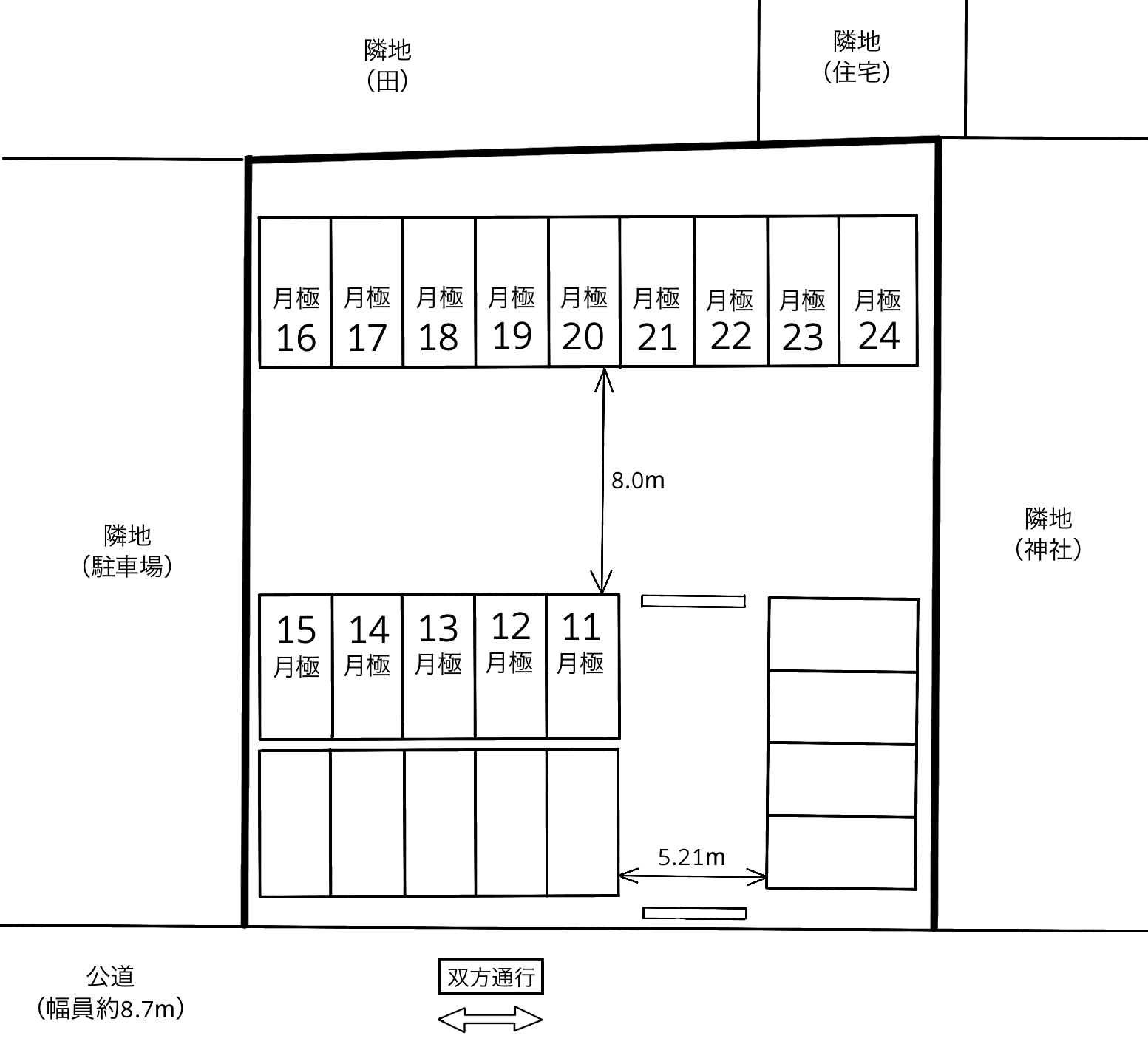稲葉地町２丁目の駐車配置図