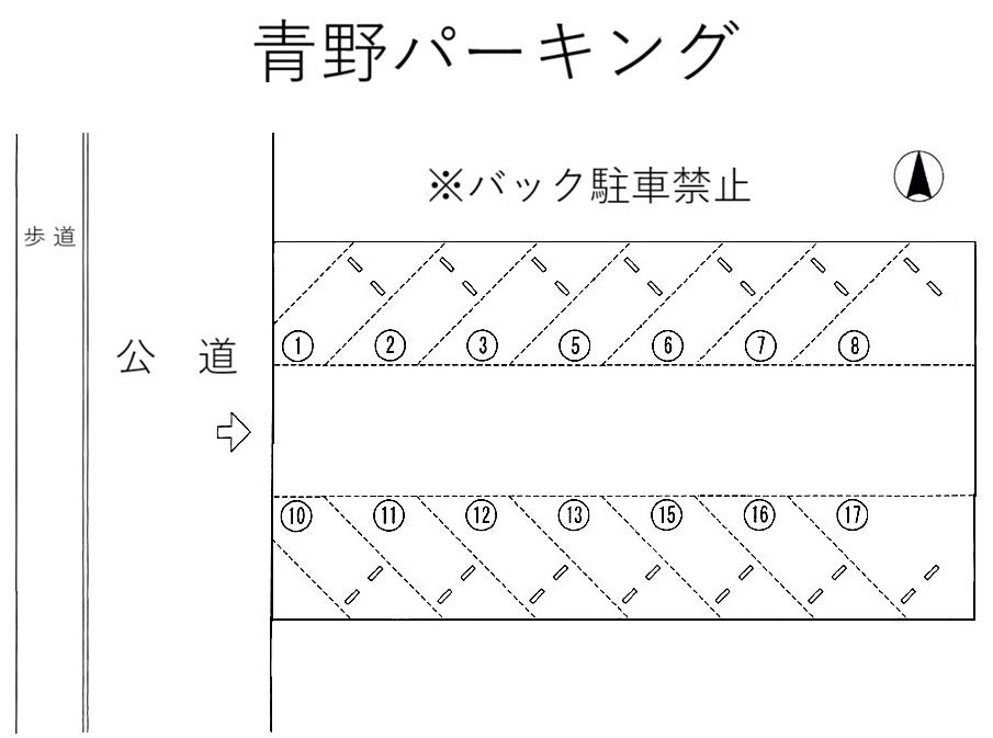 青野パーキングの駐車配置図