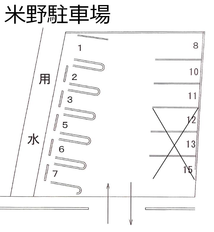 米野駐車場の駐車配置図