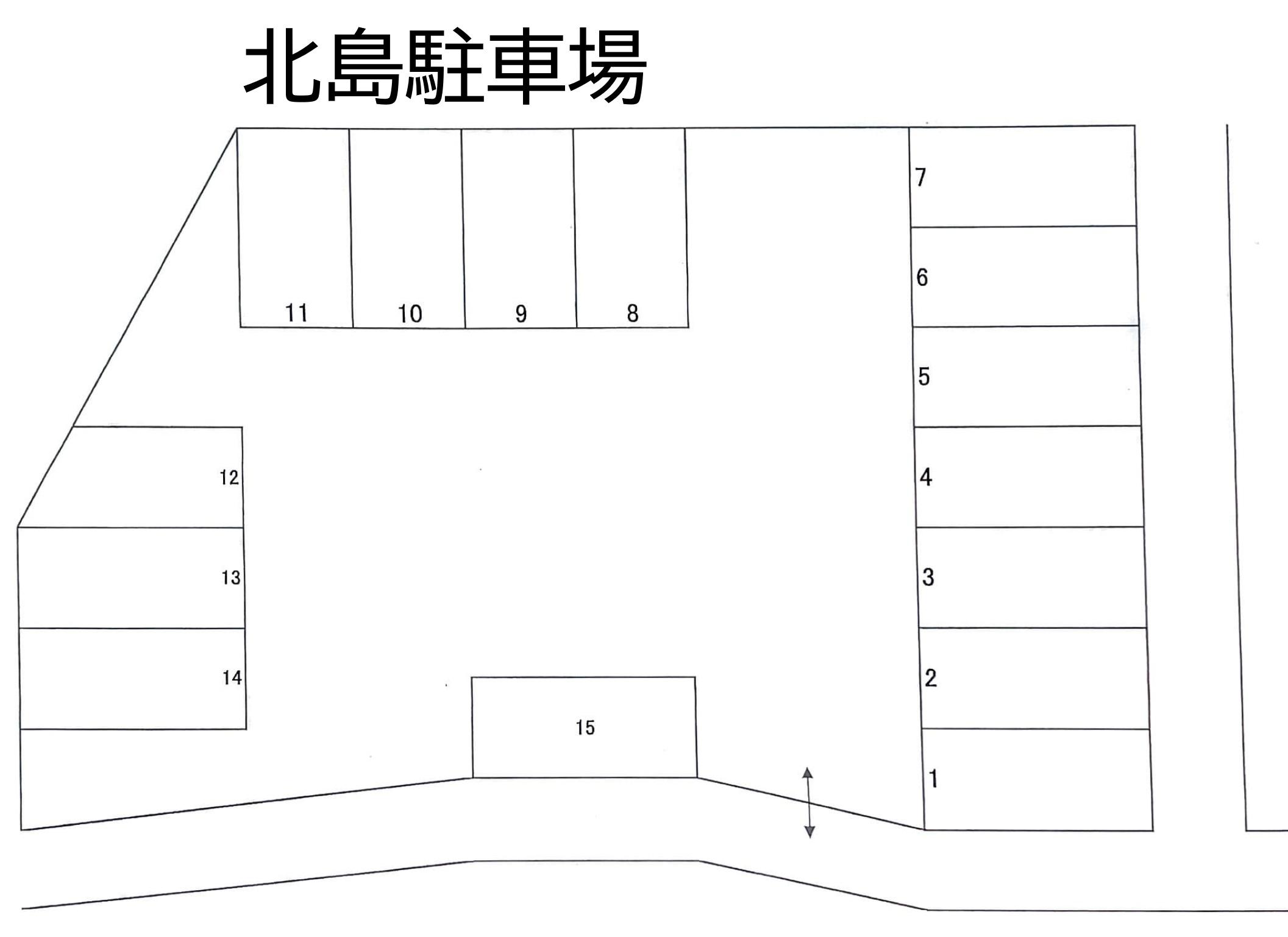 北島駐車場の駐車配置図