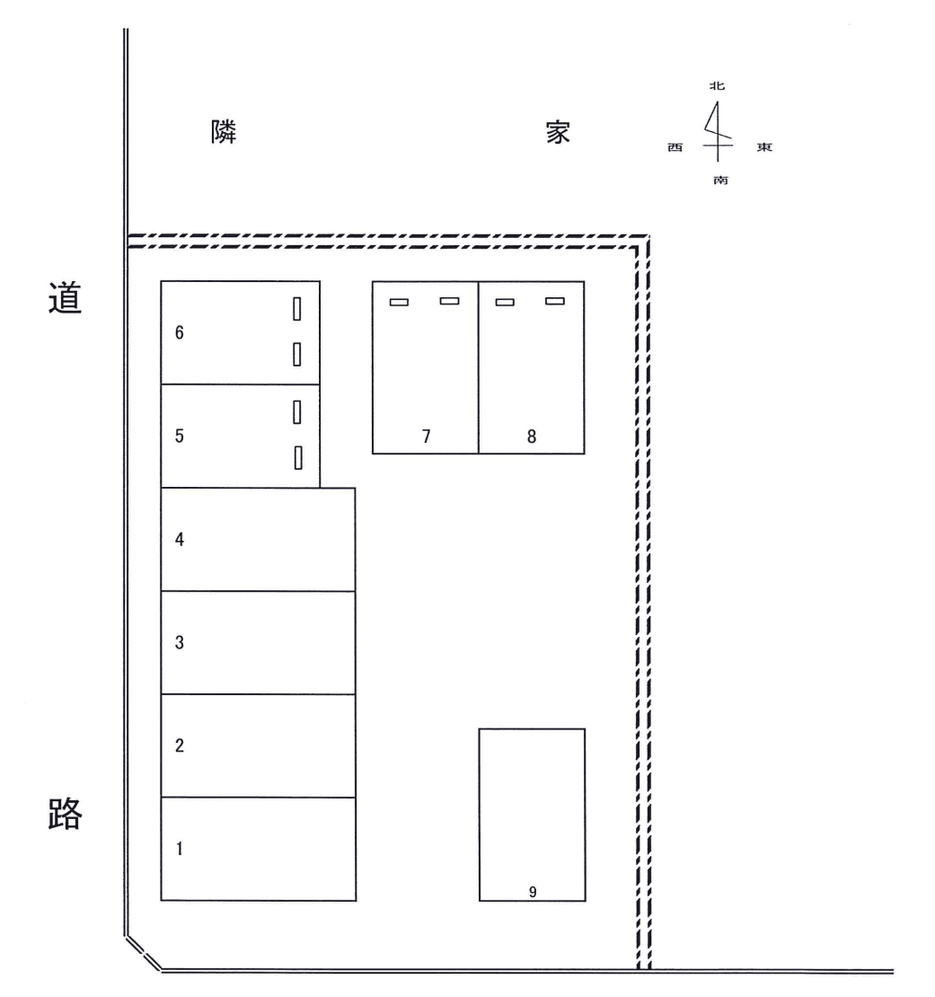 稲荷町駐車場の駐車配置図