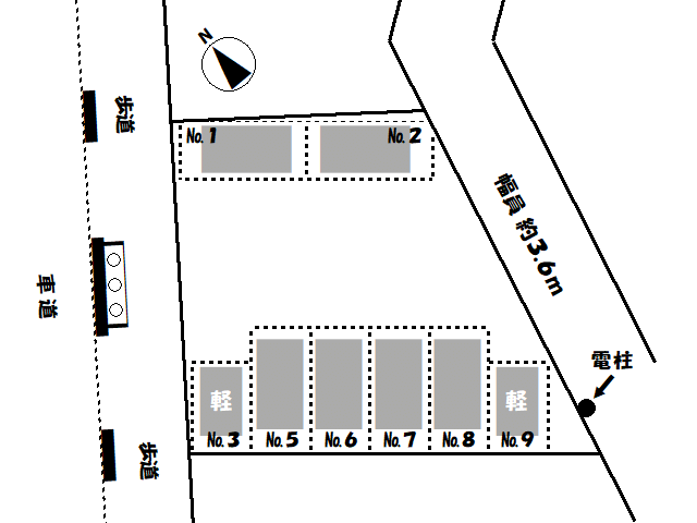 ワイズ・桜 第6駐車場の駐車配置図