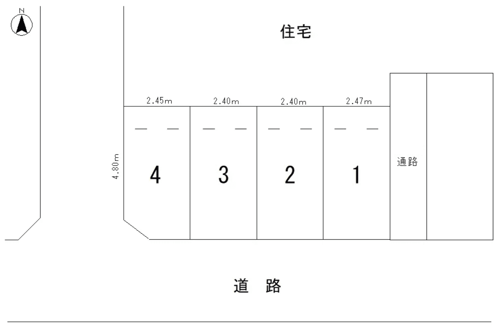 今井パーキングの駐車配置図