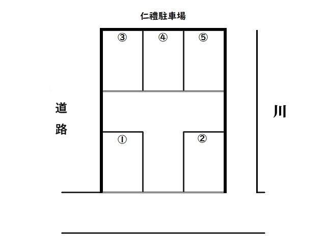 仁禮駐車場の駐車配置図