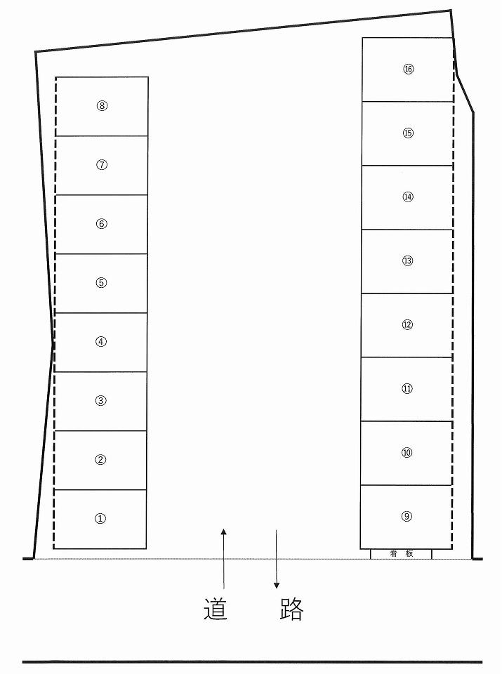 七日町5丁目第2駐車場の駐車配置図
