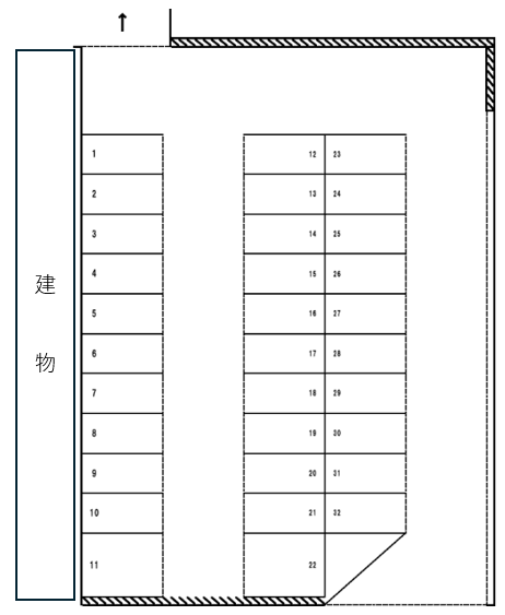 サンビル第2駐車場の駐車配置図