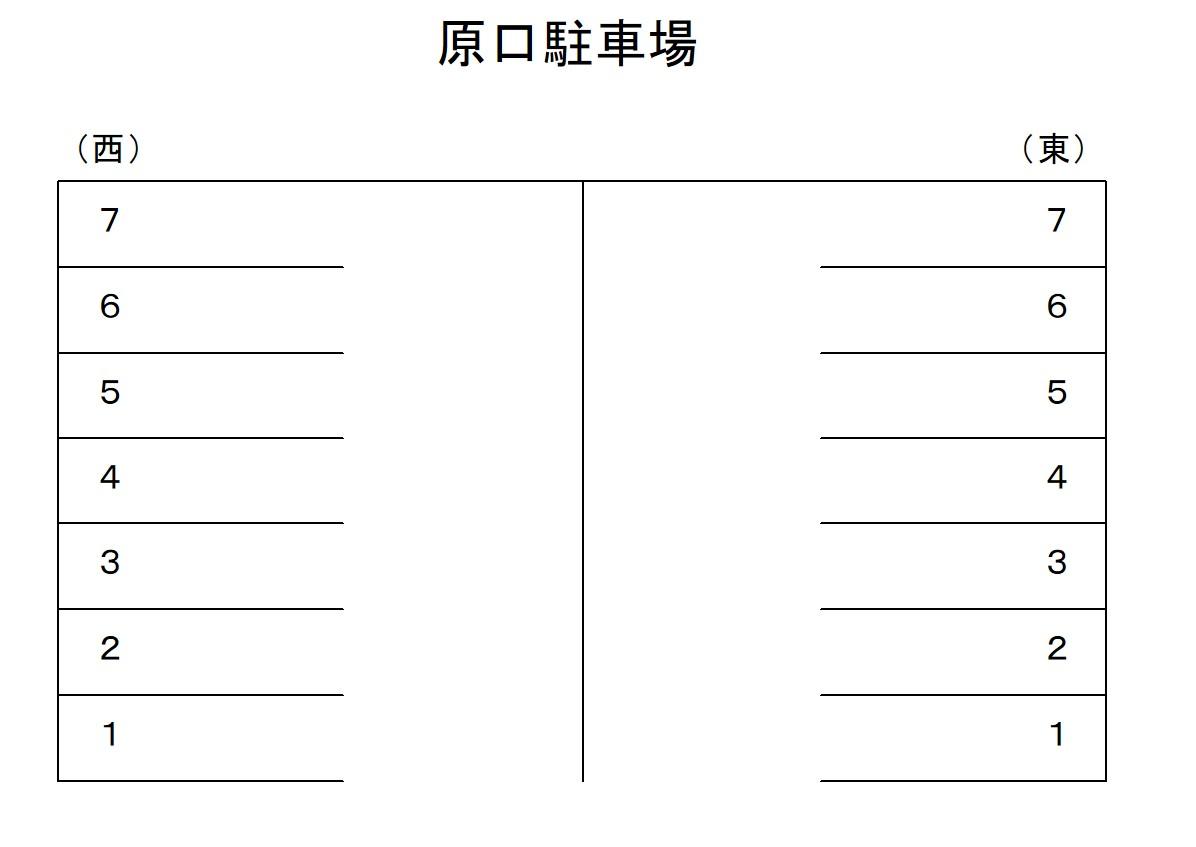 原口駐車場の駐車配置図