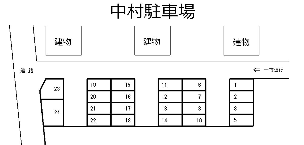 中村駐車場の駐車配置図